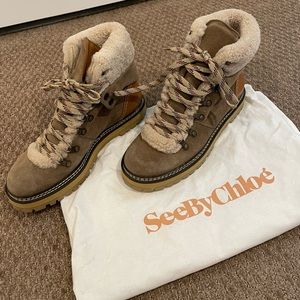 See by Chloe shearling booties